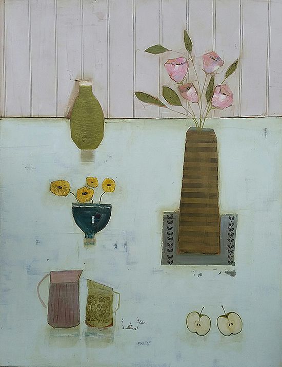 Eithne  Roberts - Apples Jugs and Pink flowers